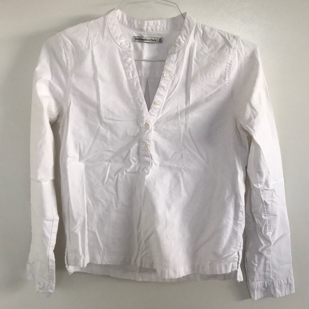 Abercrombie white oxford popover shirt